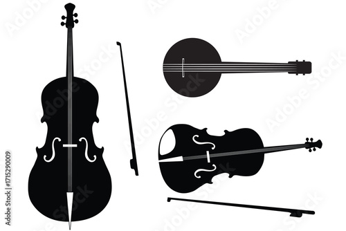 musical instruments vector illustration design. World Music Day with musical instruments illustration. Different musical instruments silhouette icon. Planet Earth with musical instruments illustration