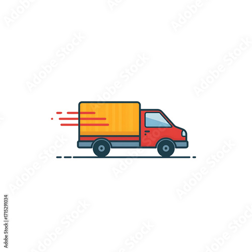 red truck isolated on white