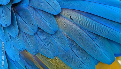 Close-up vibrant blue parrot feathers (1)