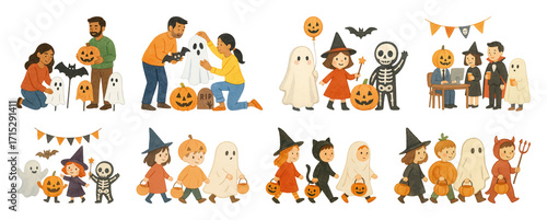 Children celebrating Halloween festively.