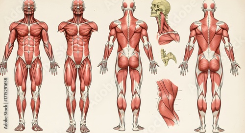 Human muscular system diagram