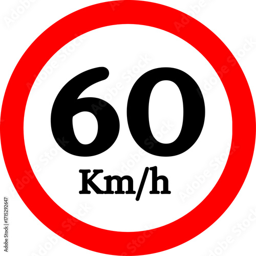 Speed Limit 60 kmh Sign