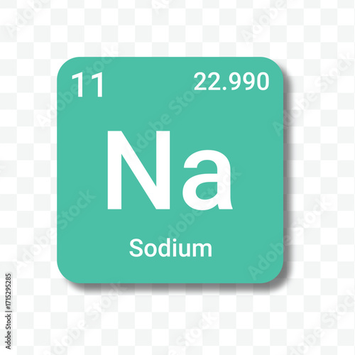 sodium periodic table element icon vector transparent background