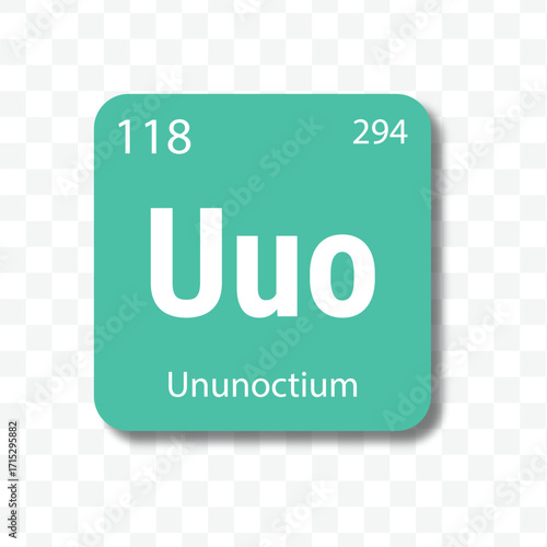 oganesson periodic table element icon vector transparent background