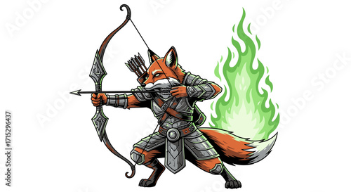 Armored Fox Archer Fires at Will With Mystical Flames