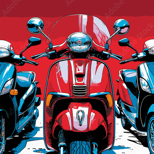 cool vector scooter