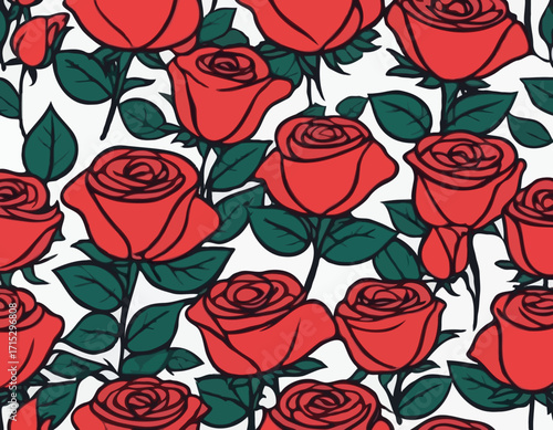 rose flower vector art comic style