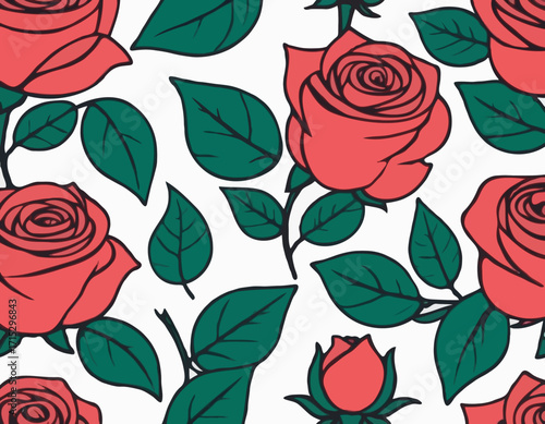 rose flower vector art comic style