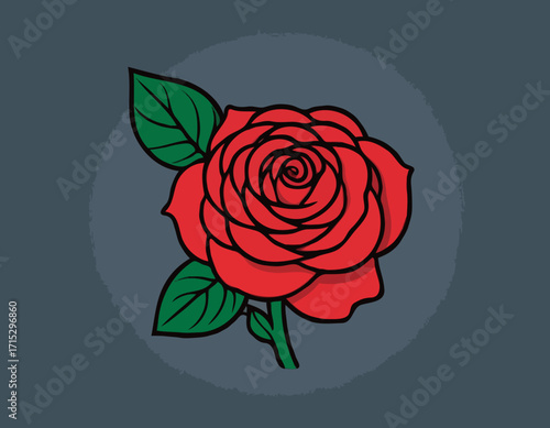 rose flower vector art comic style