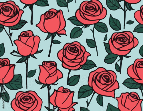 rose flower vector art comic style