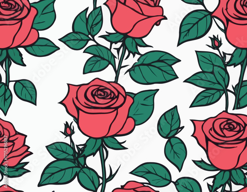 rose flower vector art comic style