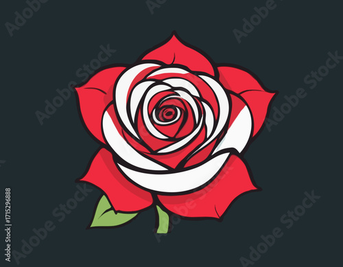 rose flower vector art comic style