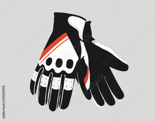 motorcycle racing gloves vector art