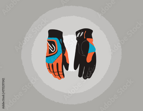 motorcycle racing gloves vector art