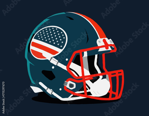 unique and cool helmet american football vector