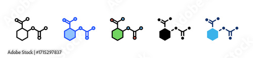 Aspirin Structure Icon Collection With Multiple Styles