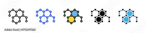 Hormone Structure Icon Collection With Multiple Styles