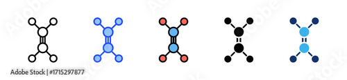 Alkyne Triple Bond Icon Collection With Multiple Styles