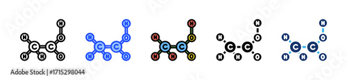 Ch3Cooh Vinegar Icon Collection With Multiple Styles