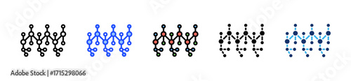 C6H12O6 Glucose Icon Collection With Multiple Styles