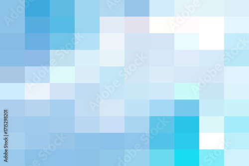 Light blue and white pixelated squares with bright accents