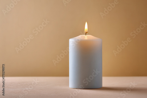 Wallpaper Mural simple candle with enhanced flame animation placed against clean background creating calming atmosphere Torontodigital.ca