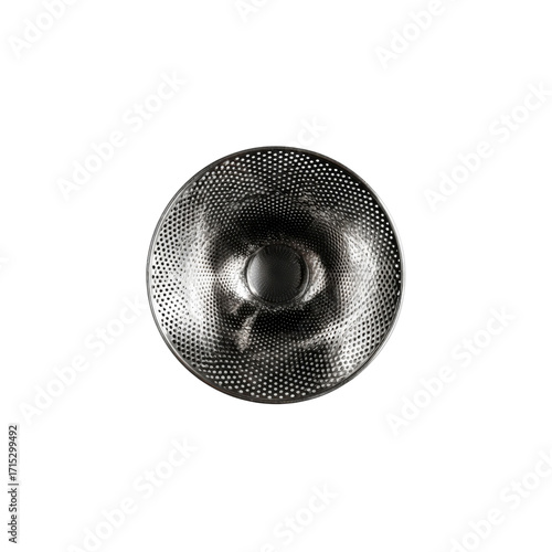Abstract Perforated Metal Bowl, Top View, Studio Shot