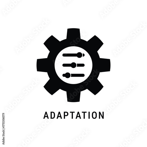 Adaptation symbol icon silhouette for flexible change