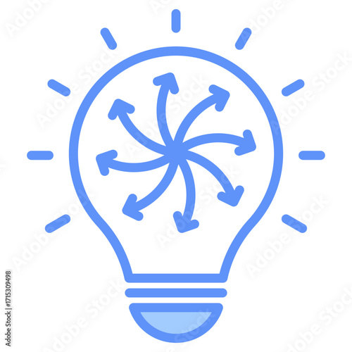 Improvisation Outline Blue Color Icon