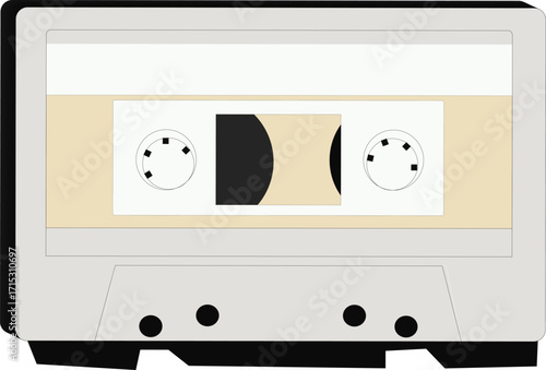 Vintage 90s cassette Tape Retro Vintage Mixtape icon symbol. Cassette logo sign. Vector illustration image. Isolated on white background.