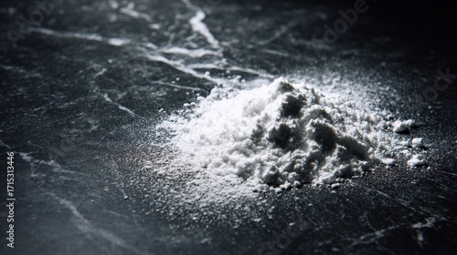 Wallpaper Mural White Flour Spilled on Dark Granite Counter. Torontodigital.ca