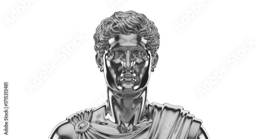 Chrome Bust of a Classical Greek Statue
