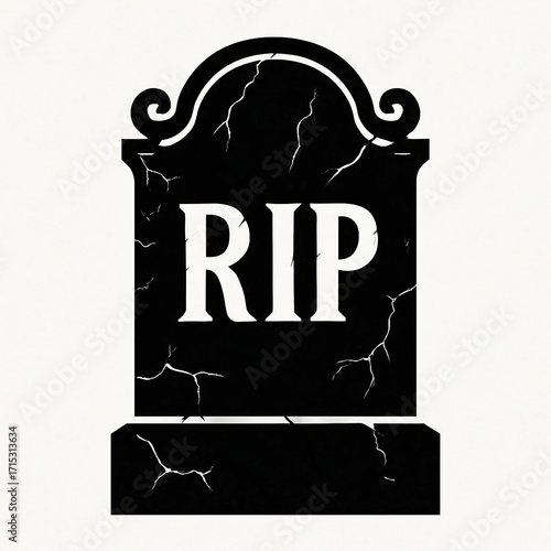 RIP tombstone gravestone with gothic cemetery and memorial spooky decoration
