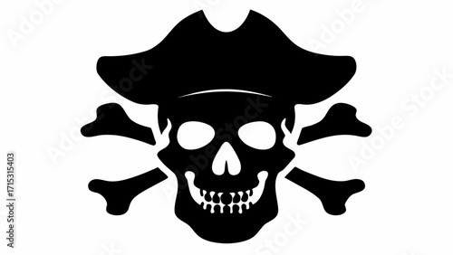 Bold pirate skull with crossbones, a symbol of adventure and rebellion for designs and artistic projects