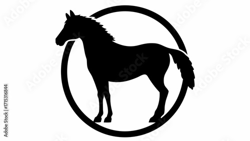 Elegant horse silhouette logo design, perfect for equestrian brands and modern animal themes