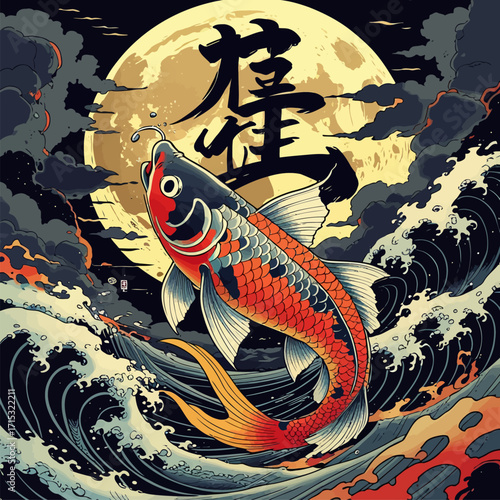 koi fish vector japanese tattoo art
