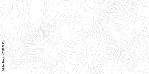 Geography landscape Topo contour map on white background, Topographic contour lines. Seamless pattern with lines Topographic map. Geographic mountain relief diagram line wave carve pattern. 