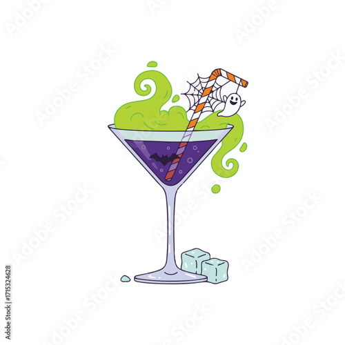 Smoking Halloween Cocktail with Dry Ice