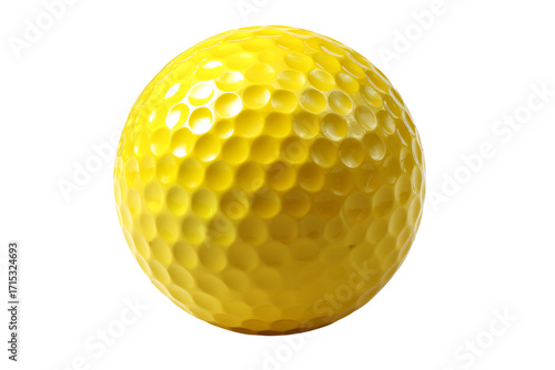 a yellow golf ball on a white background