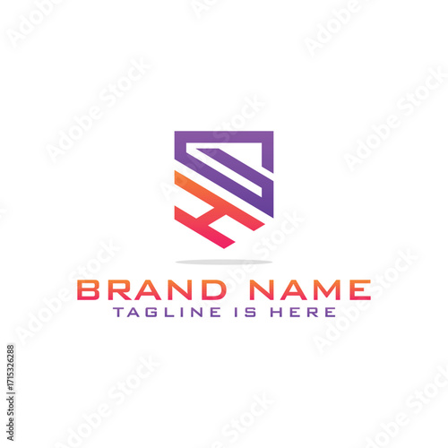 H G initial letter logo design