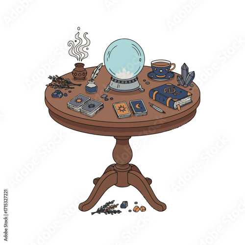 Witch's Fortune Telling Table Setup