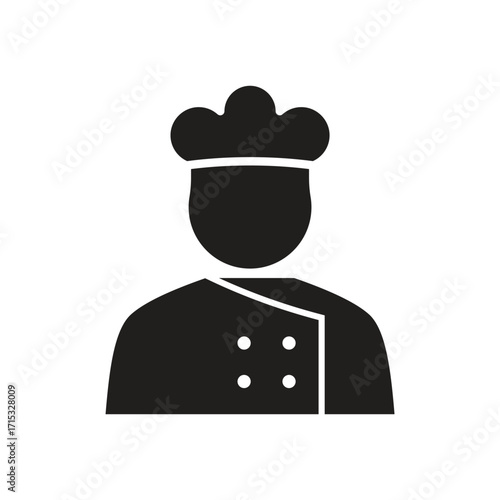 Chef job solid silhouette icon vector design