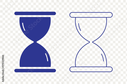 Hourglass icon vector set in black flat and line stroke style. eps 10