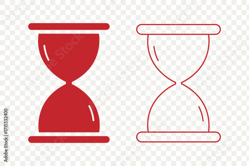 Hourglass icon vector set in black flat and line stroke style. eps 10