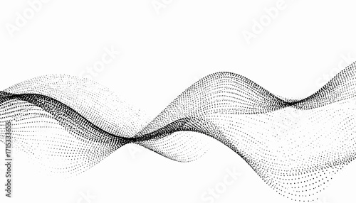 Abstract Black and White Particle Wave.