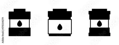 Vector illustration. Collection of oil barrel. Oil vector icon set. Oil barrel, oil, barrel vector sign. Flat vector illustration of a black oil. Oil barrel icon. Vector icon.