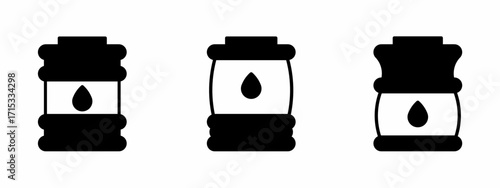 Vector illustration. Collection of oil barrel. Oil vector icon set. Oil barrel, oil, barrel vector sign. Flat vector illustration of a black oil. Oil barrel icon. Vector icon.