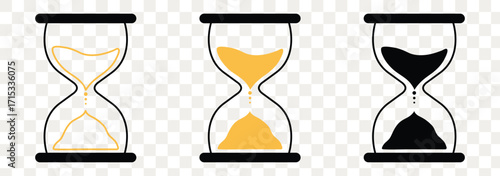 Hourglass icon set. Sandglass symbol, logo. Reload hourglass timer icon . Vector illustration. eps 10