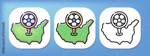 Map Pin Location Football Competition Icon