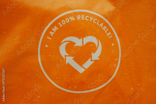 Eco-friendly packaging on orange background